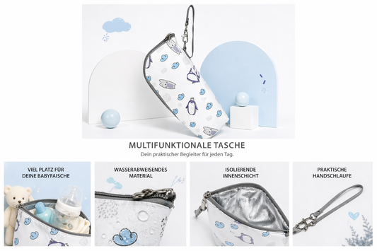 Baby Flaschentasche mit Isolierung – Multifunktionale Kinderwagen Hängetasche | Wasserabweisend & temperaturerhaltend | Für unterwegs