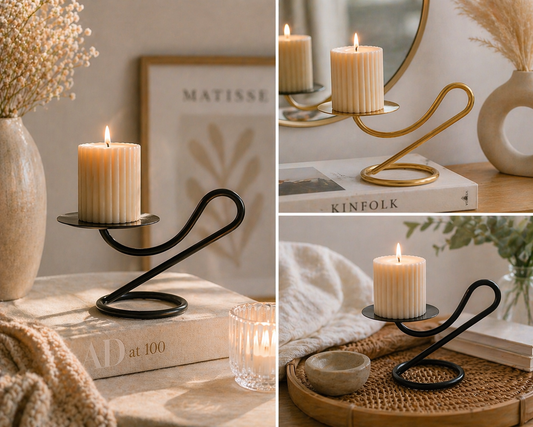 Kerzenständer 2er Set | Elegantes Metall Design in Gold oder Schwarz | Minimalistisch, zeitlos & stilvoll | Perfekte Geschenkidee